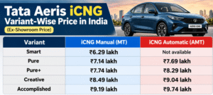 Tata aeris Icng Price & Varients