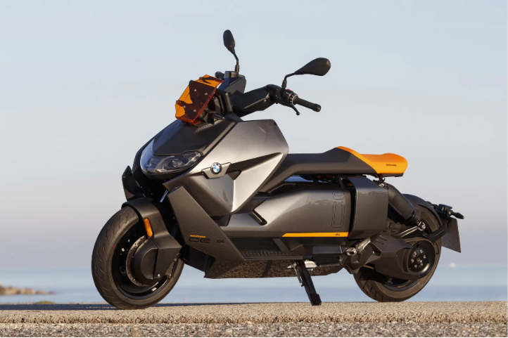 BMW CE 04 electric scooter showcased in futuristic design with 42 HP power and premium features in India.