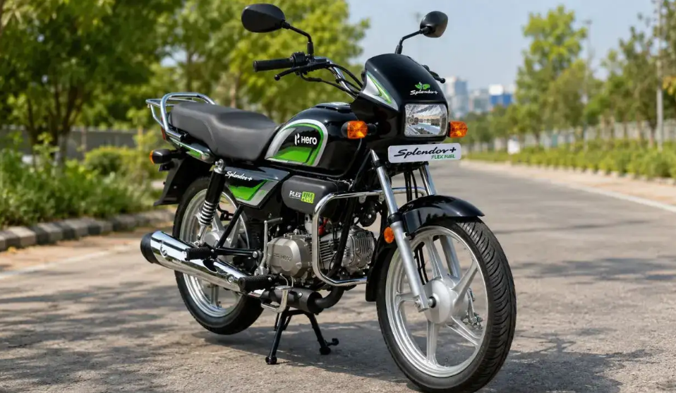 Hero E100 Bike showcased as India’s first ethanol-powered motorcycle, promoting sustainable and eco-friendly mobility