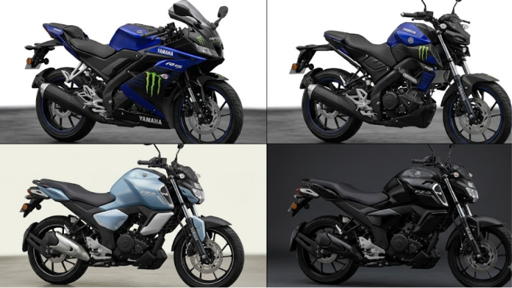 Yamaha R15 V4, MT-15 V2 and FZ-S bikes in new MotoGP, Ice Storm and Metallic Black colours